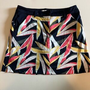 Lady Hagen Golf Athletic Skirt (with shorts) Navy Leaf Print